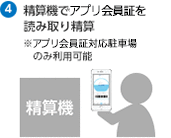 ③お会計時にアプリ会員証を提示