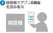 ③お会計時にアプリ会員証を提示